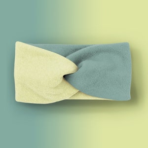 warm headband 100% cotton fleece altmint + hellgrün