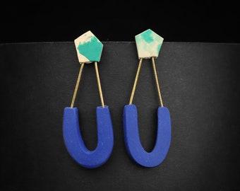 Hanging earrings made of polymer clay "urban"