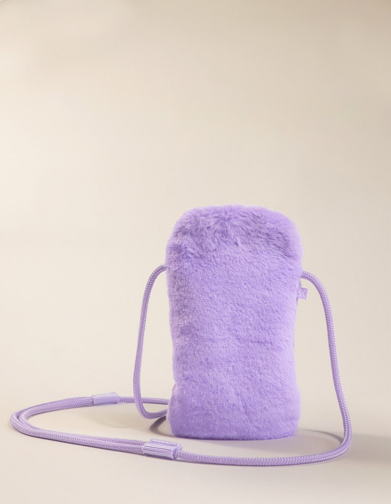 Cell phone bag made of plush lilac cozybag image 1