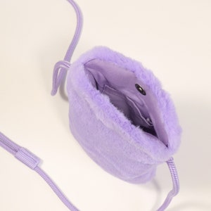 Cell phone bag made of plush lilac cozybag image 3