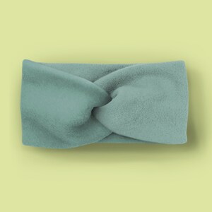 warm headband 100% cotton fleece altmint