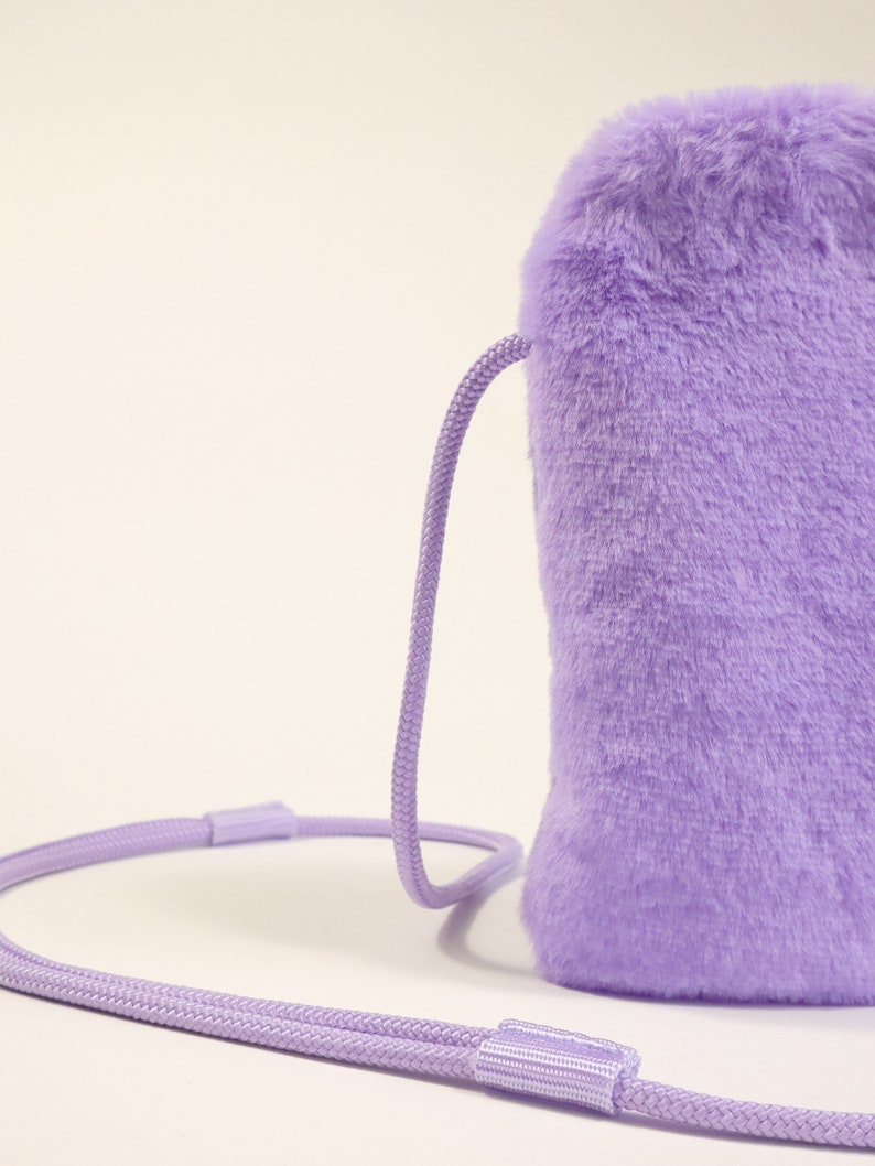 Cell phone bag made of plush lilac cozybag image 2