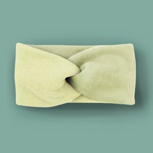 warm headband 100% cotton fleece hellgrün