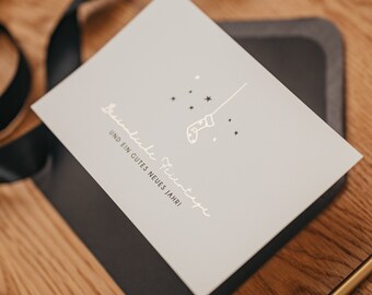 Postkarte mit Gold "Feiertage" in DIN A6