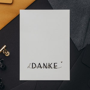 Postkarte mit Gold  "Danke" in DIN A6