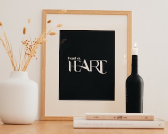 Poster Head vs. Heart in A3, Naturpapier