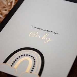 Postkarte mit Gold "Wir bekommen ein Baby" in DIN A6 - Babykarte