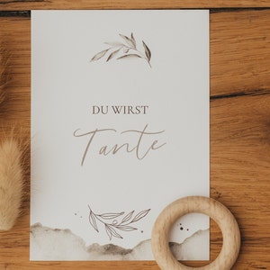 Postkarte Greenery - Du wirst Tante