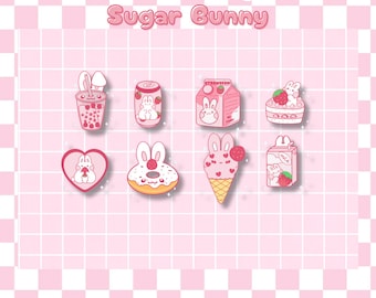 Twitch Sub Badges- Sugar Bunny- Instant Download