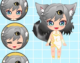 PNG Vtuber- Wolfie Moon Chibi