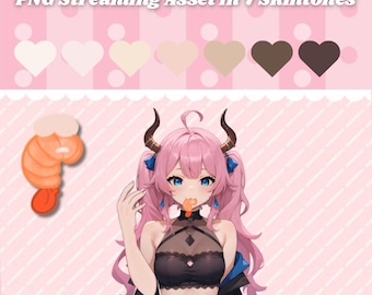 Vtuber Shrimp Mouth Asset | PNG in 7 Skin Tones