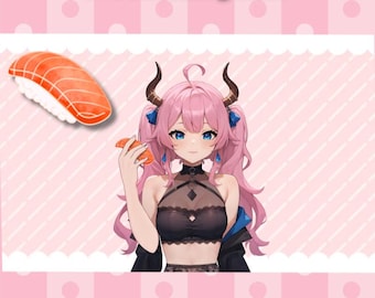 Vtuber Sashimi Asset: PNG for VTube Studio Livestreams