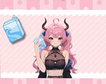 Vtuber Milk Asset | PNG for VTube Studio Livestreams