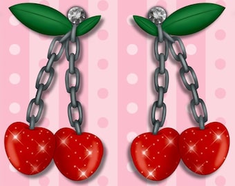 Live2D Cherry Bomb Earrings Asset | FULLY RIGGED Asset for VTube Studio Vtuber Livetreamers