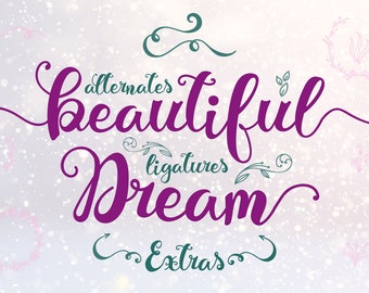 Hand lettered font, otf and svg to create beautiful valentine ornaments, decorations, valentine font