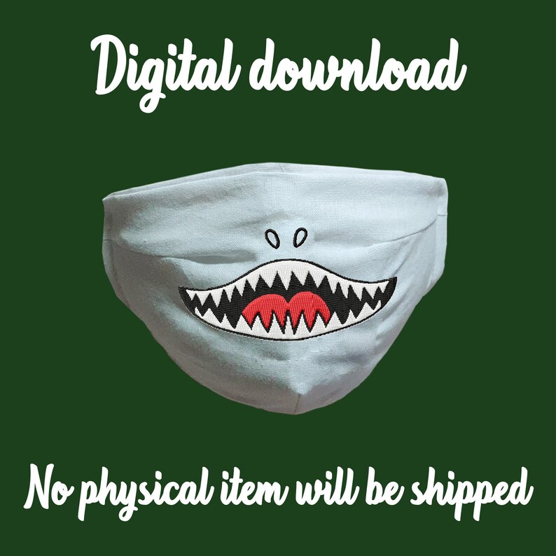 Download Mask Embroidery Designs Mask Svg Shark Embroidery File | Etsy