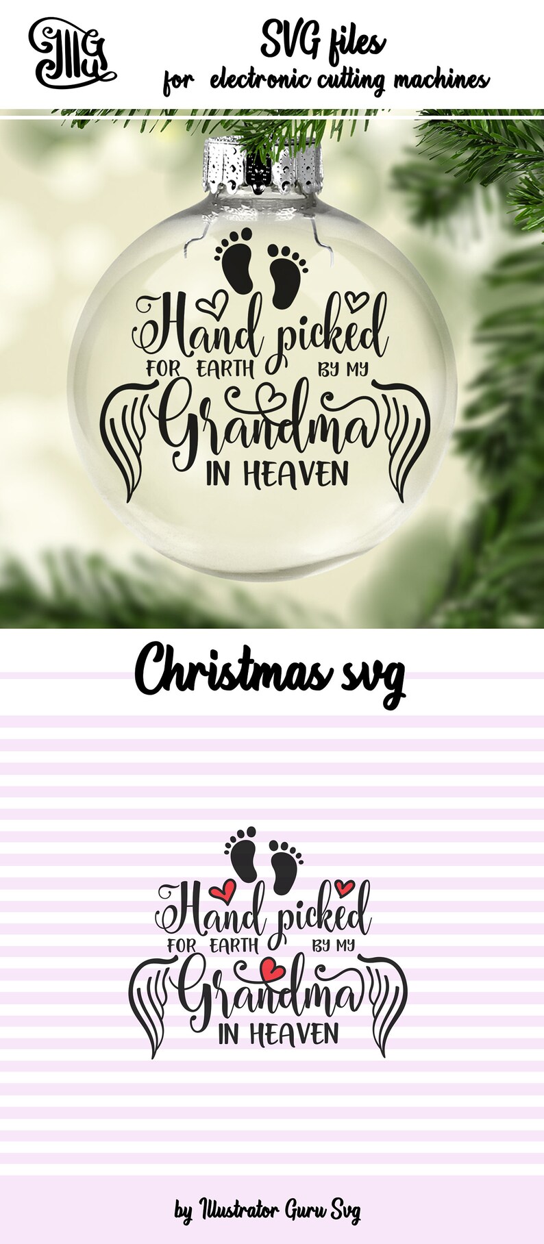 Download Hand picked for Earth by my Grandma in heaven svg baby | Etsy