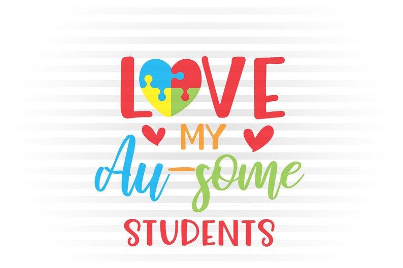 Download Autism teacher Valentine svg autism svg autism awareness | Etsy