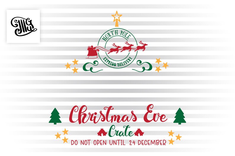 Download Christmas Eve crate svg Santa tote svg Christmas Eve crate ...