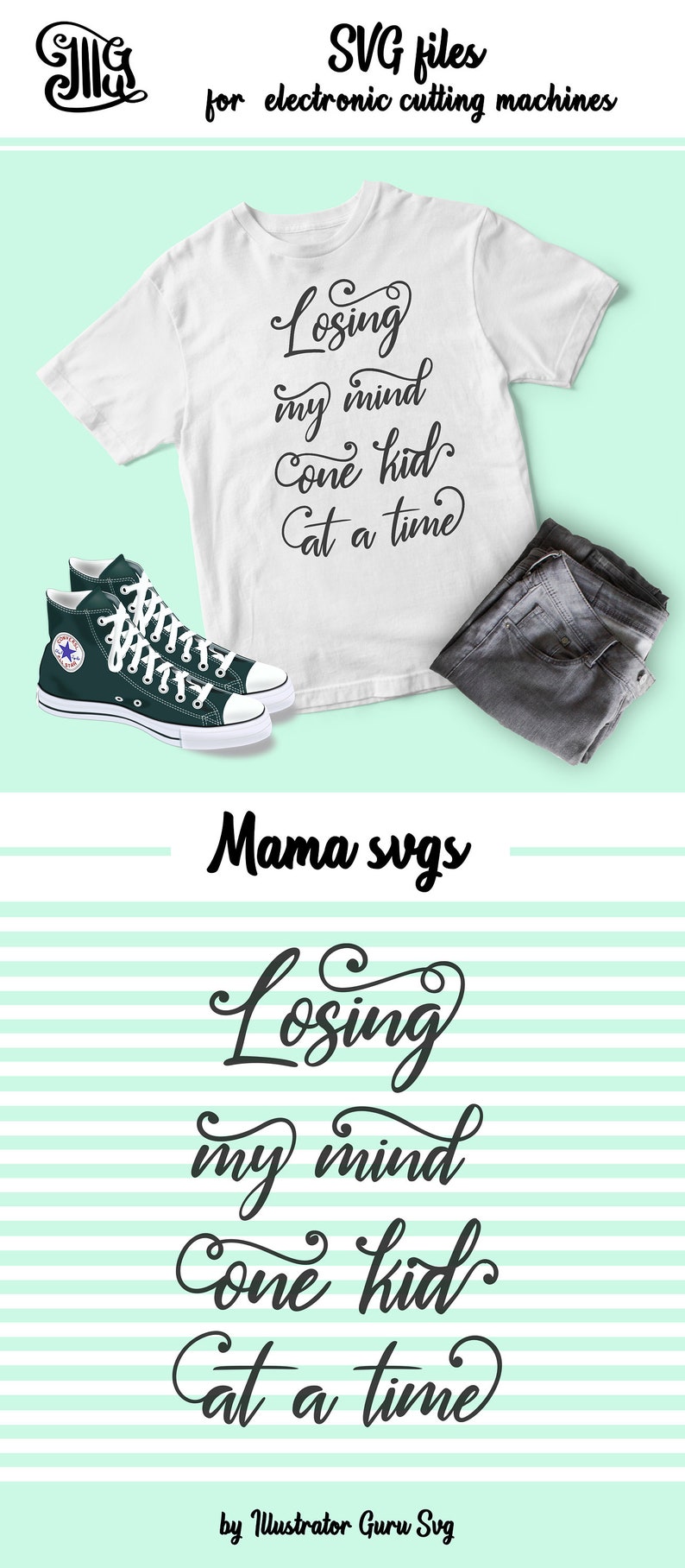 Handlettered Svg Mom Svg Funny Mom Svg Mommy Svg Mother Svg Mothers Day Svg Losing My Mind One Kid At A Time Svg Sewing Needlecraft Craft Supplies Tools Sultraline Id