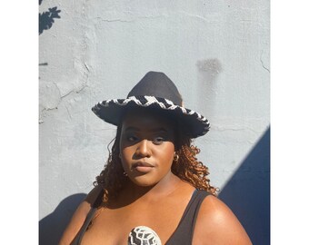 Cappelli Fedora Zulu con perline, Fedora con perline fatti a mano, Cappello Fedora per uomo e donna, Cappello in feltro a tesa larga, Cappelli Fedora con perline fatti a mano