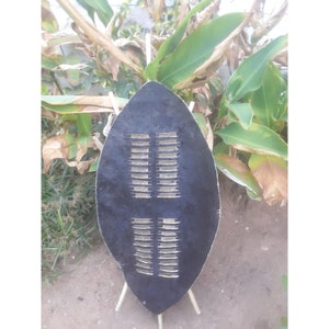 XL Black African Zulu Traditional Cultural Shield