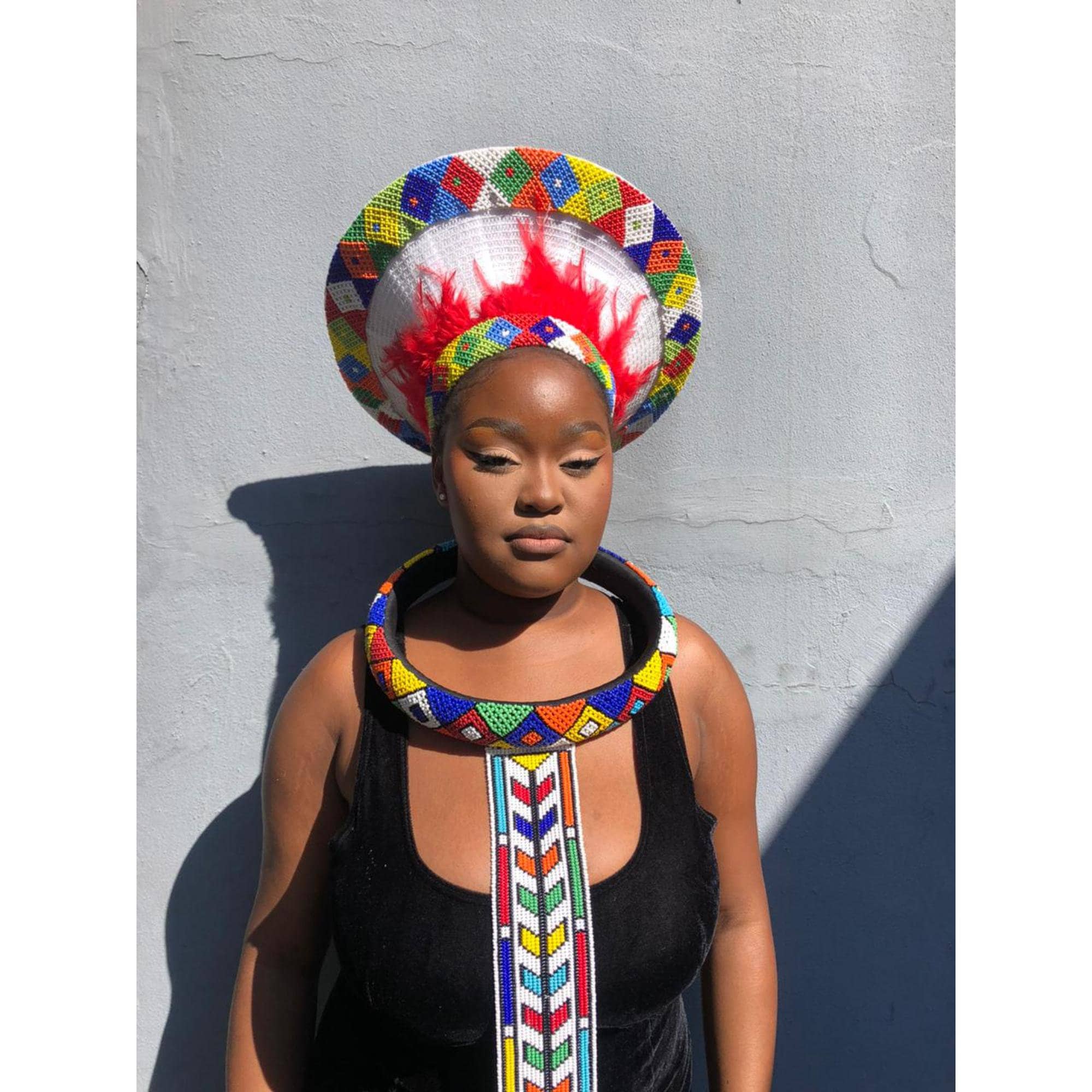 Funky beaded african hat one size small or medium fit,one of a kind Zulu Hat With Beads - Etsy main image 3