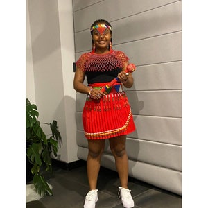 Ensemble de bijoux et vêtements traditionnels africains en perles 7 en 1