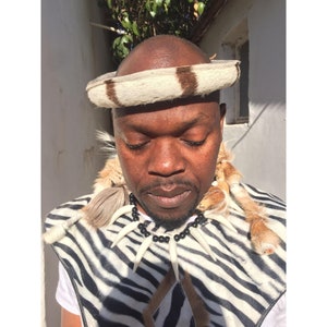 3 in 1 White and Black Zulu Umgexo Umqhele Mbata Shaka Zulu ceremony wedding attire for women and men (isipanga)
