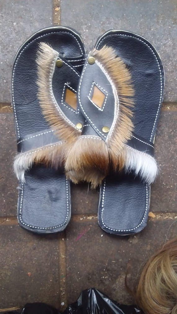 Authentic Zulu Imbadada Sandals Made from Genuine Springbok Hide And Tyres – Traditional Handmade African Footwear