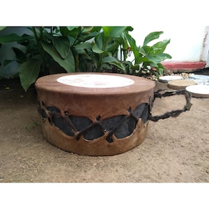 XL Zulu Drum Authentic Cowhide African drums/ African musical instrument handmade & fair trade drums small size made of real cowskin