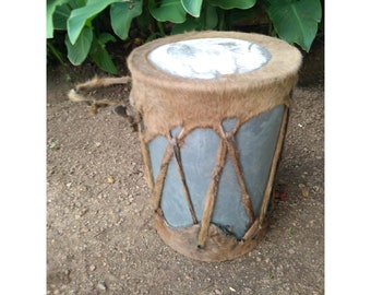 Medium Zulu Drum Authentic Cowhide African drums/ African musical instrument handmade & fair trade drums small size made of real cowskin