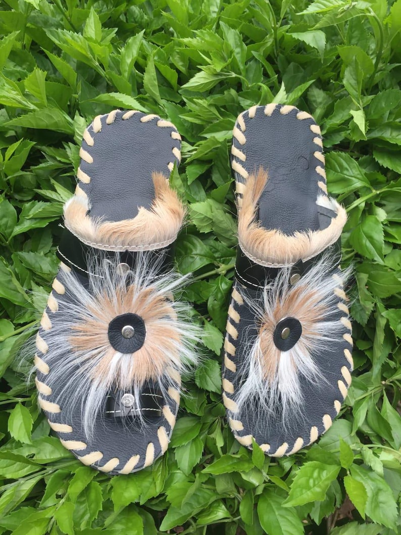 Handcrafted Zulu Imbadada sandals made from genuine springbok hide, traditional African footwear with historical significance.