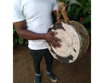 Large Zulu Drum Authentic Cowhide African drums/ African musical instrument handmade & fair trade drums small size made of real cowskin