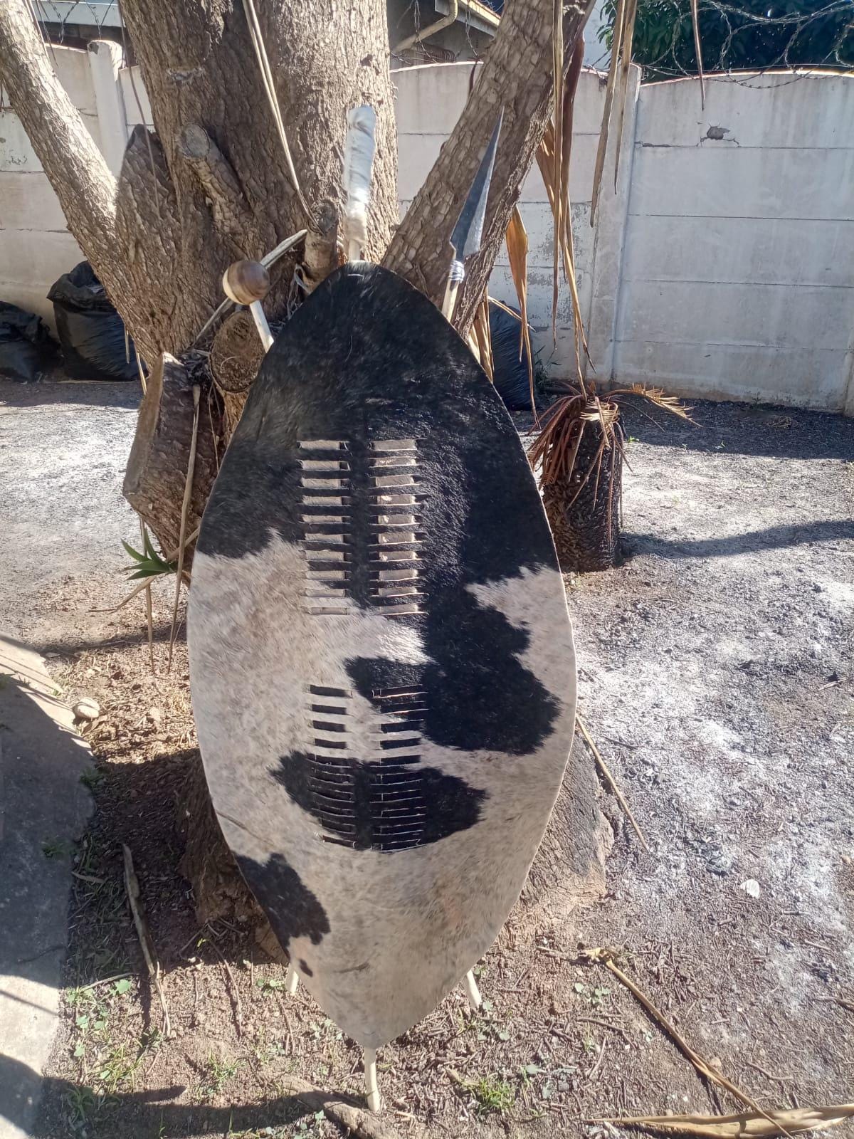 Authentic Zulu Cowhide Shield (ihawu) 53 Inch Handmade African