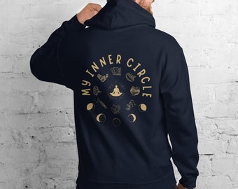 Mein innerer Kreis spiritueller Hoodie | Meditation Spiritualität Sweatshirt | Tarot-Kristall-Astrologie-Mondphasen-Shirt