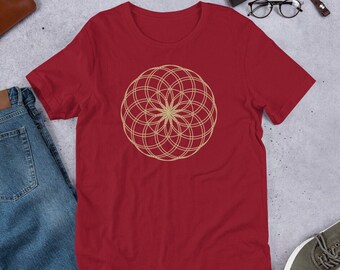 T-shirt Lotus de Vie | Chemise Mandala à géométrie sacrée | Tenue spirituelle | Cadeau de spiritualité métaphysique du Nouvel Âge