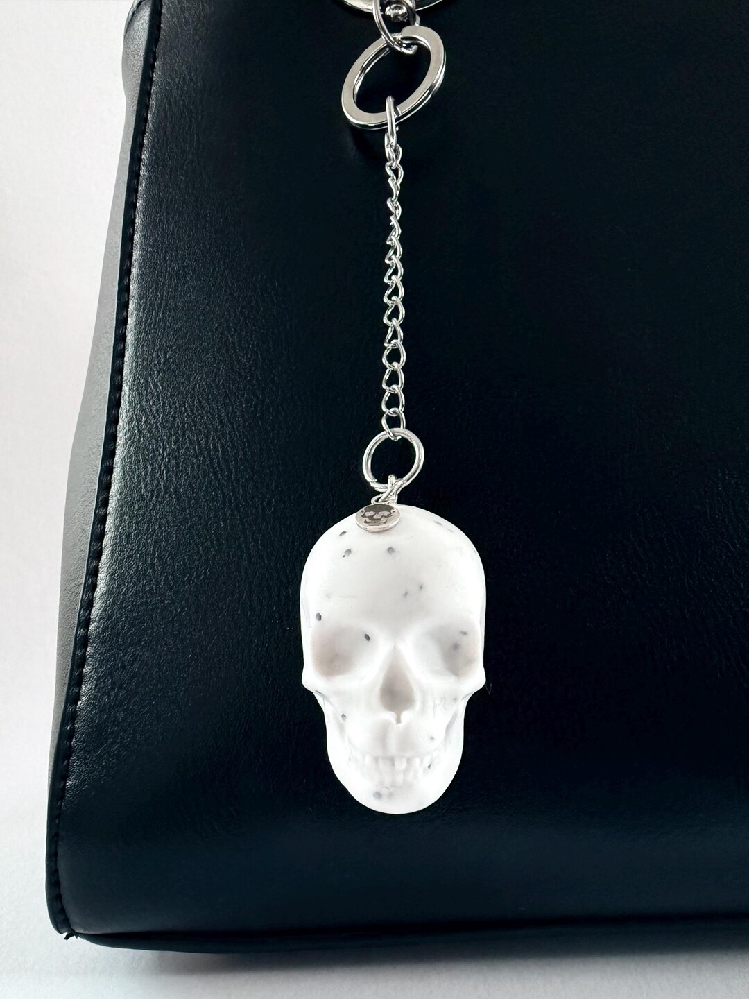Pjo Keychains The Haunted, Bone White Skull Bag Charm, Handcrafted Keychain, Key Ring ...