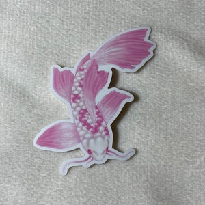 Roze Hart Koi Vis sticker