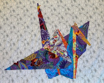 Peace Crane Digital Download Collage Art Quilt Pattern PDF