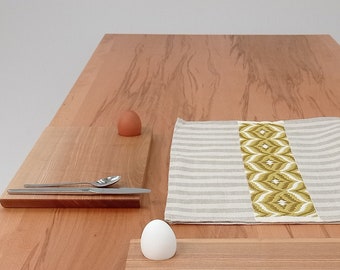 Geschirrtuch - Handgestickte Zierkante - Unikat