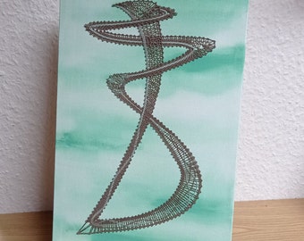 Handklöppelspitze Wanddeko Bild