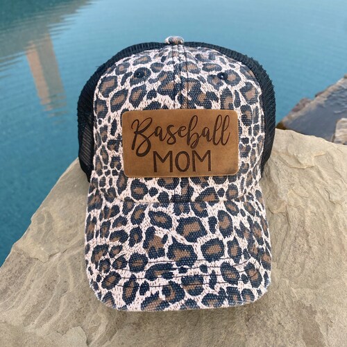Softball Mom Leather Engraved Hat Etsy