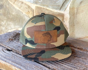 Kids Fish n’ Hook Leather Patch Hat