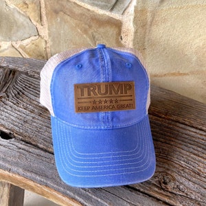 Trump Leather Patch Hat flo blue