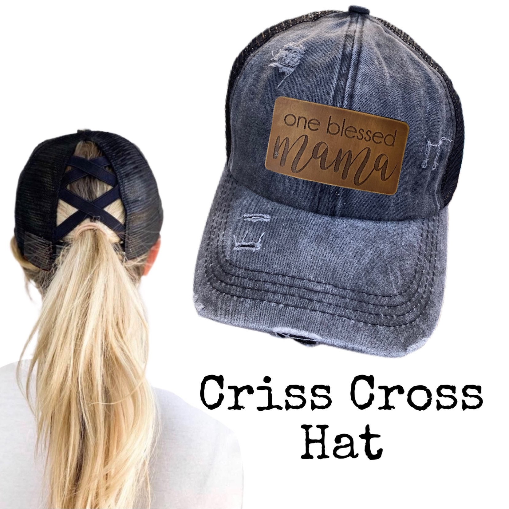 One Blessed Mama Criss Cross Ponytail 