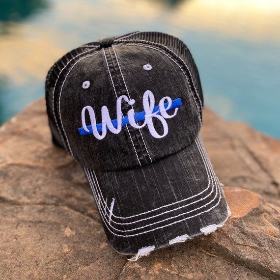 Police Wife Thin Blue Line Hat