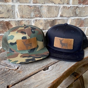 Kids Deer Leather Patch Hat