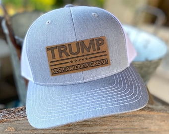 Trump Keep America Great Leather Patch Hat