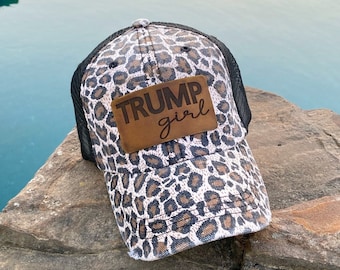Trump Girl Leather Patch Hat